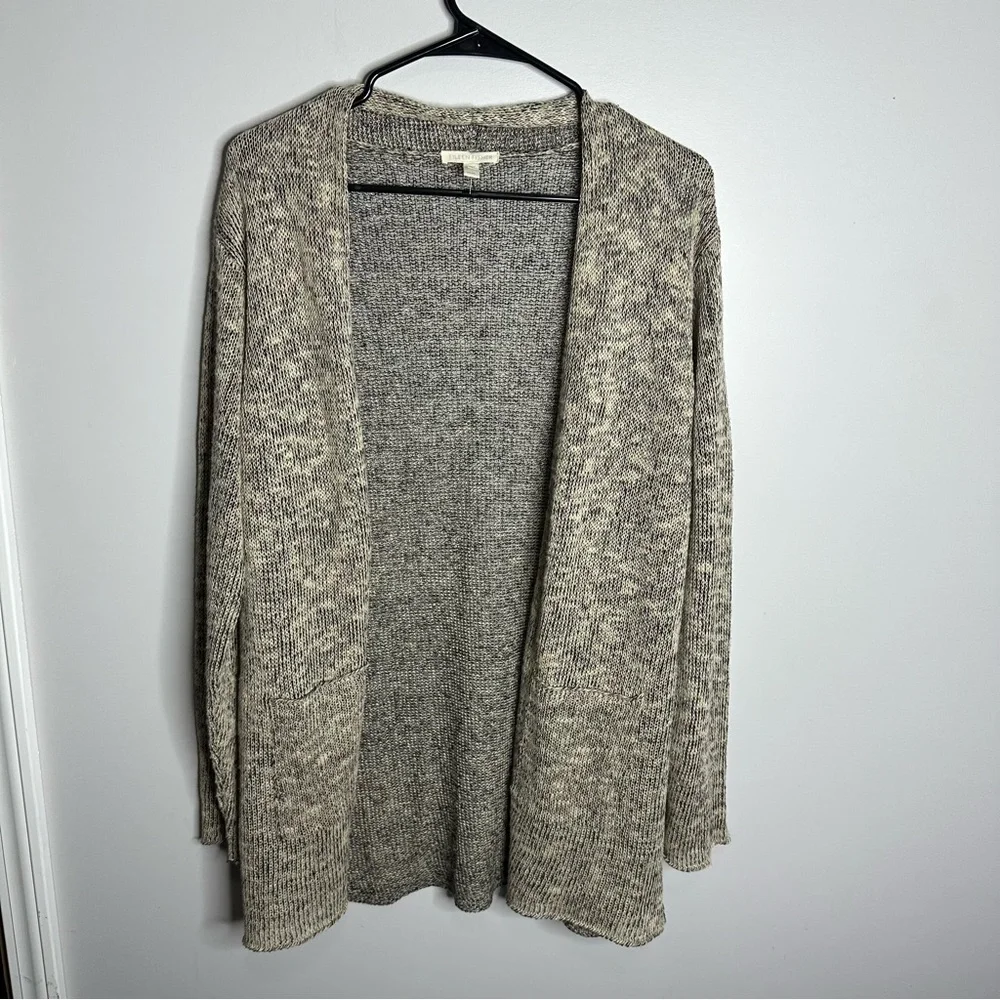 Women’s Eileen Fisher Size Medium Tan Crochet Lightweight Cardigan‎